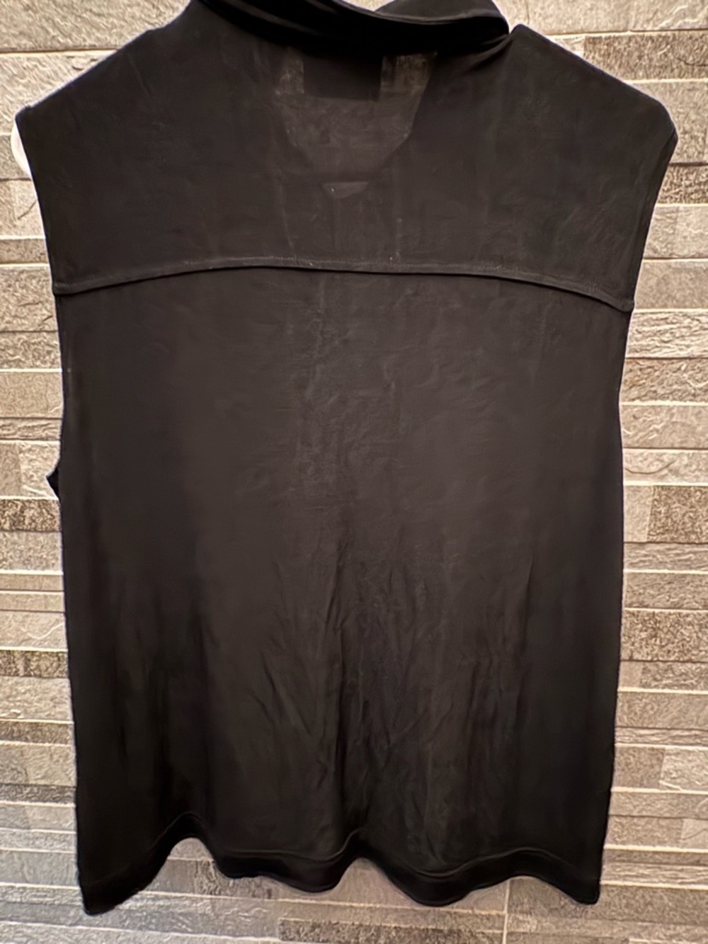 Chico's Black Sleeveless Button-Down Shirt - Picture 2 of 3